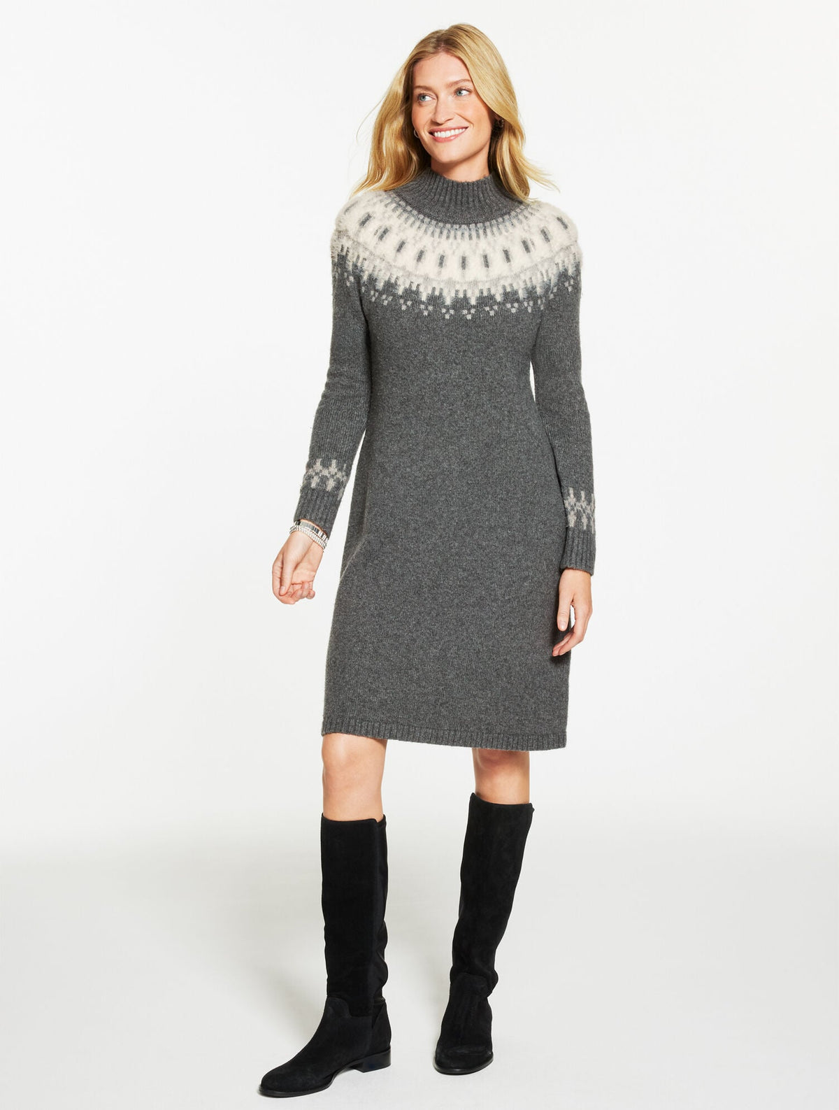 TURTLENECK SWEATER DRESS - PERSIAN FAIR ISLE | Talbots