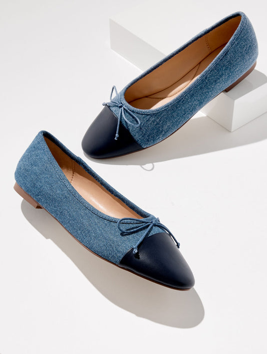 ANSLY DENIM NAPPA BALLET FLATS | Talbots