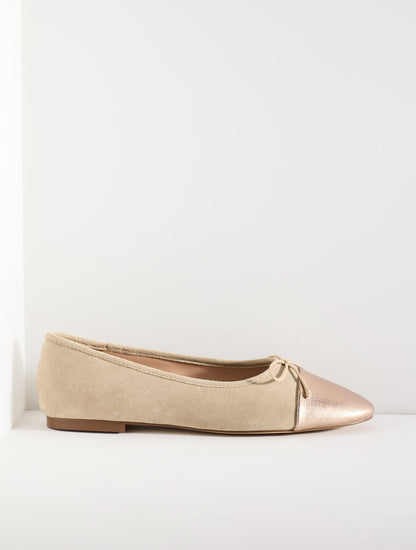 ANSLY SUEDE BALLET FLATS - METALLIC | Talbots