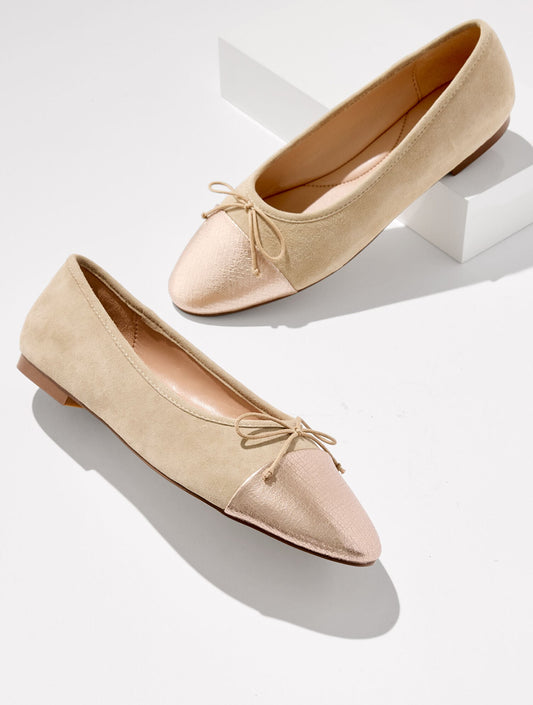 ANSLY SUEDE BALLET FLATS - METALLIC | Talbots