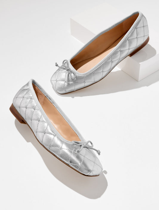 CARRINGTON QUILTED NAPPA BALLET FLATS - METALLIC | Talbots