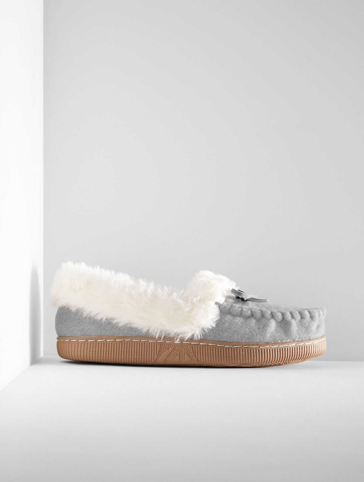 CLEO FLANNEL FAUX FUR MOCCASINS | Talbots