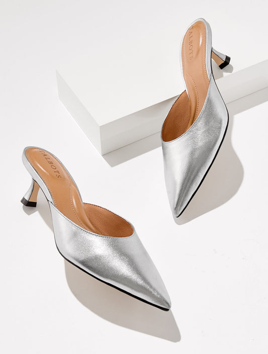 EMBER NAPPA MULES - METALLIC | Talbots
