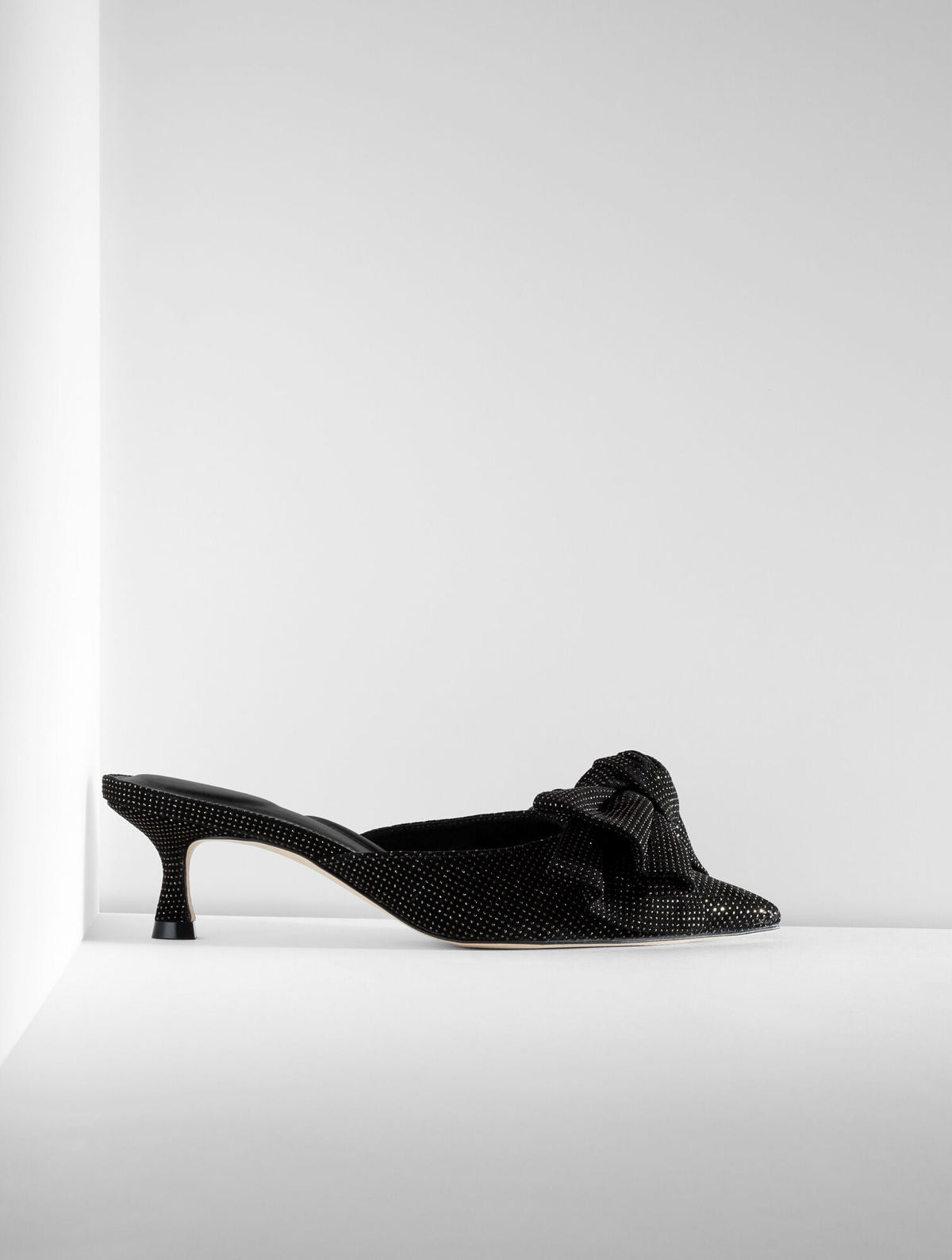 EMBER BOW CRYSTAL LEATHER MULES | Talbots