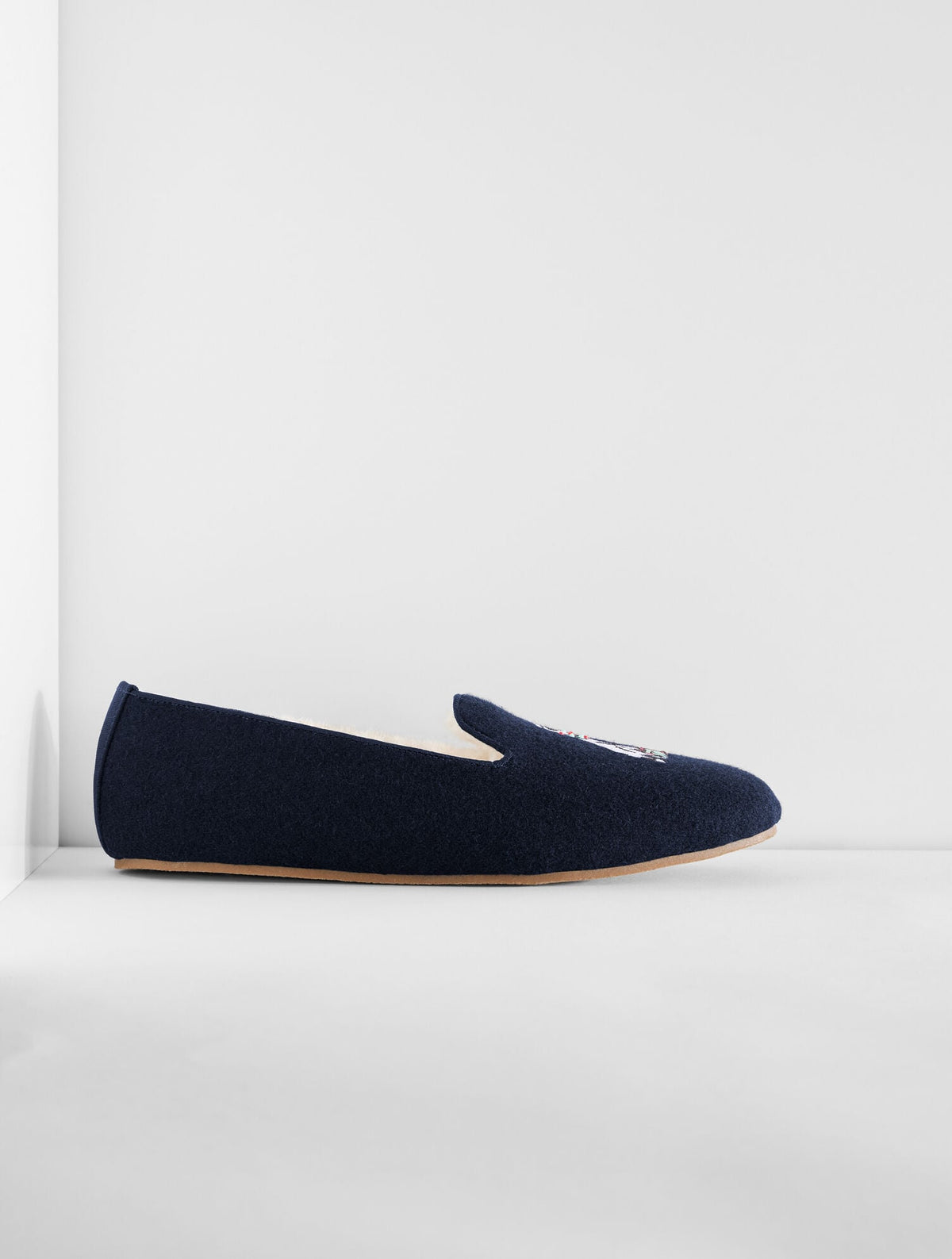 FIRESIDE EMBELLISHED FLANNEL SLIPPERS - DOG | Talbots