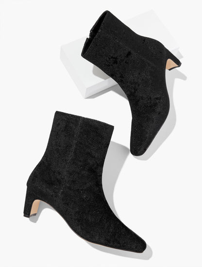 GALEN CURVED ANKLE BOOTS - SPARKLE VELVET | Talbots