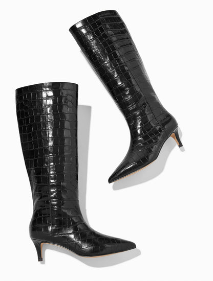 KAIT CROC EMBOSSED TALL BOOTS | Talbots