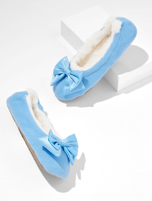 LENA FLANNEL BOW SLIPPERS | Talbots