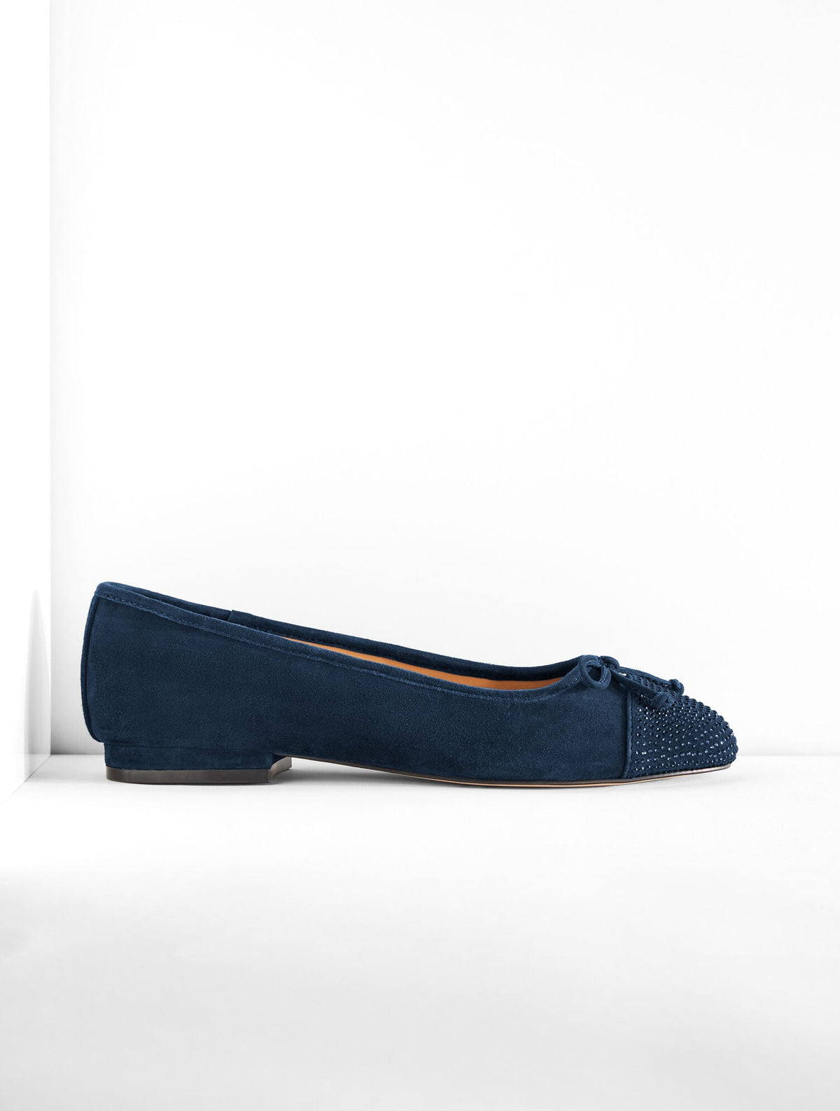 MADISON RHINESTONE SUEDE BALLET FLATS | Talbots