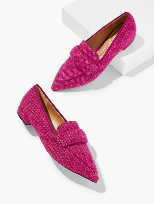 SCARLET TWEED POINTED TOE LOAFERS | Talbots