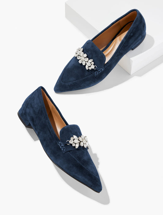 SCARLET RHINESTONE POINTED TOE LOAFERS | Talbots