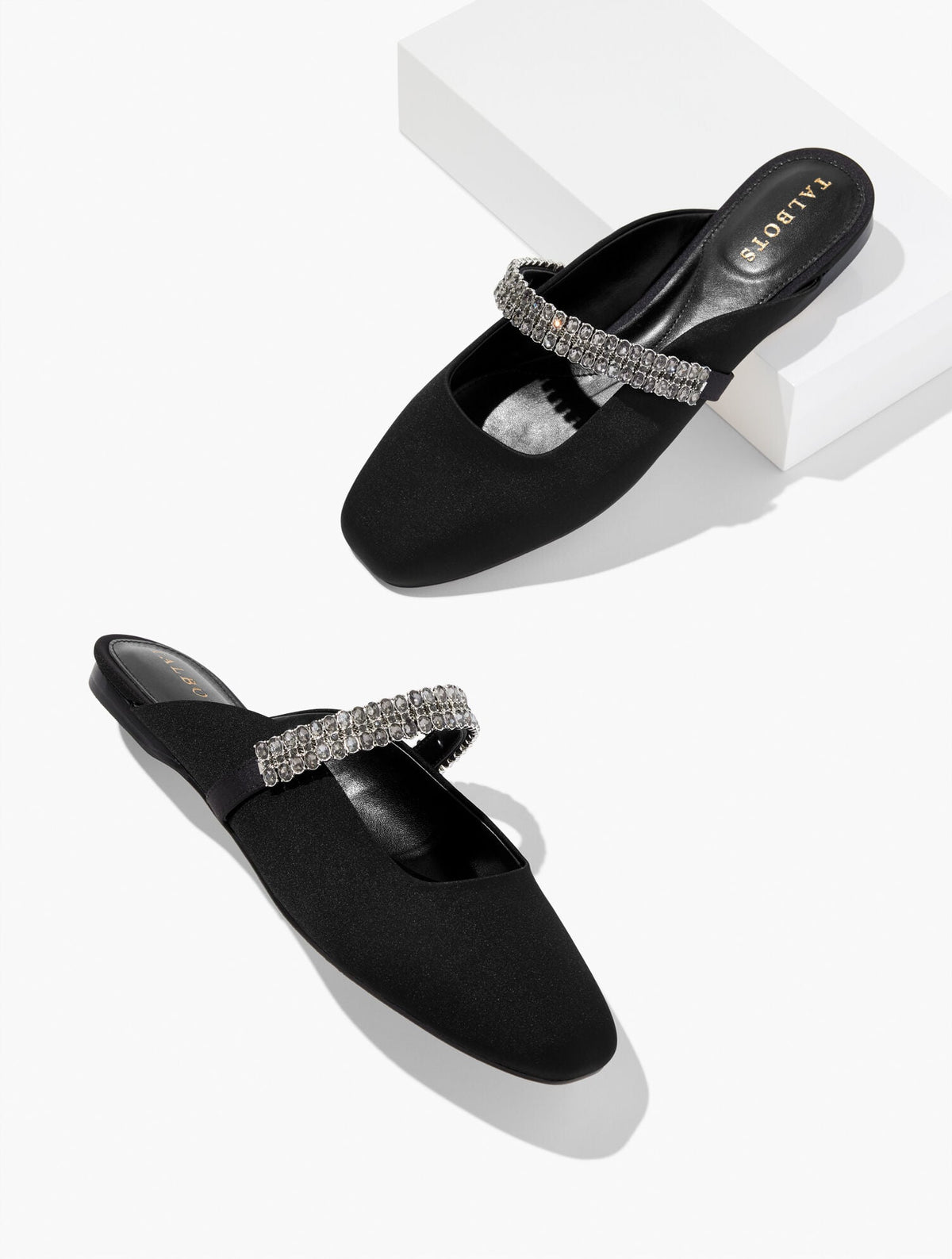 SLOANE EMBELLISHED SATIN MULES | Talbots
