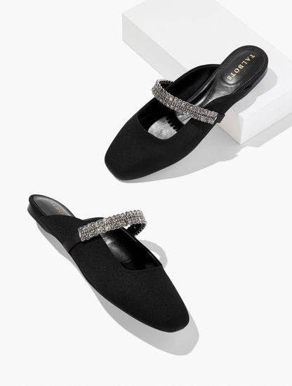 SLOANE EMBELLISHED SATIN MULES | Talbots