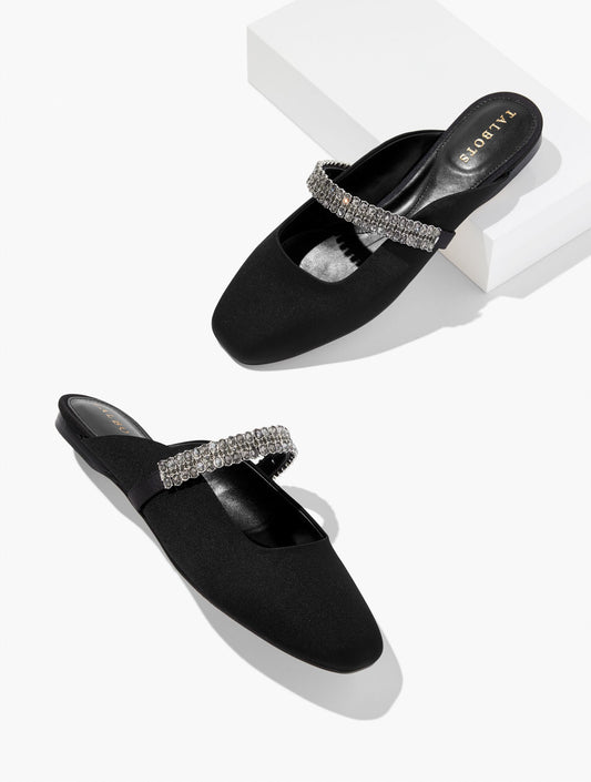 SLOANE EMBELLISHED SATIN MULES | Talbots