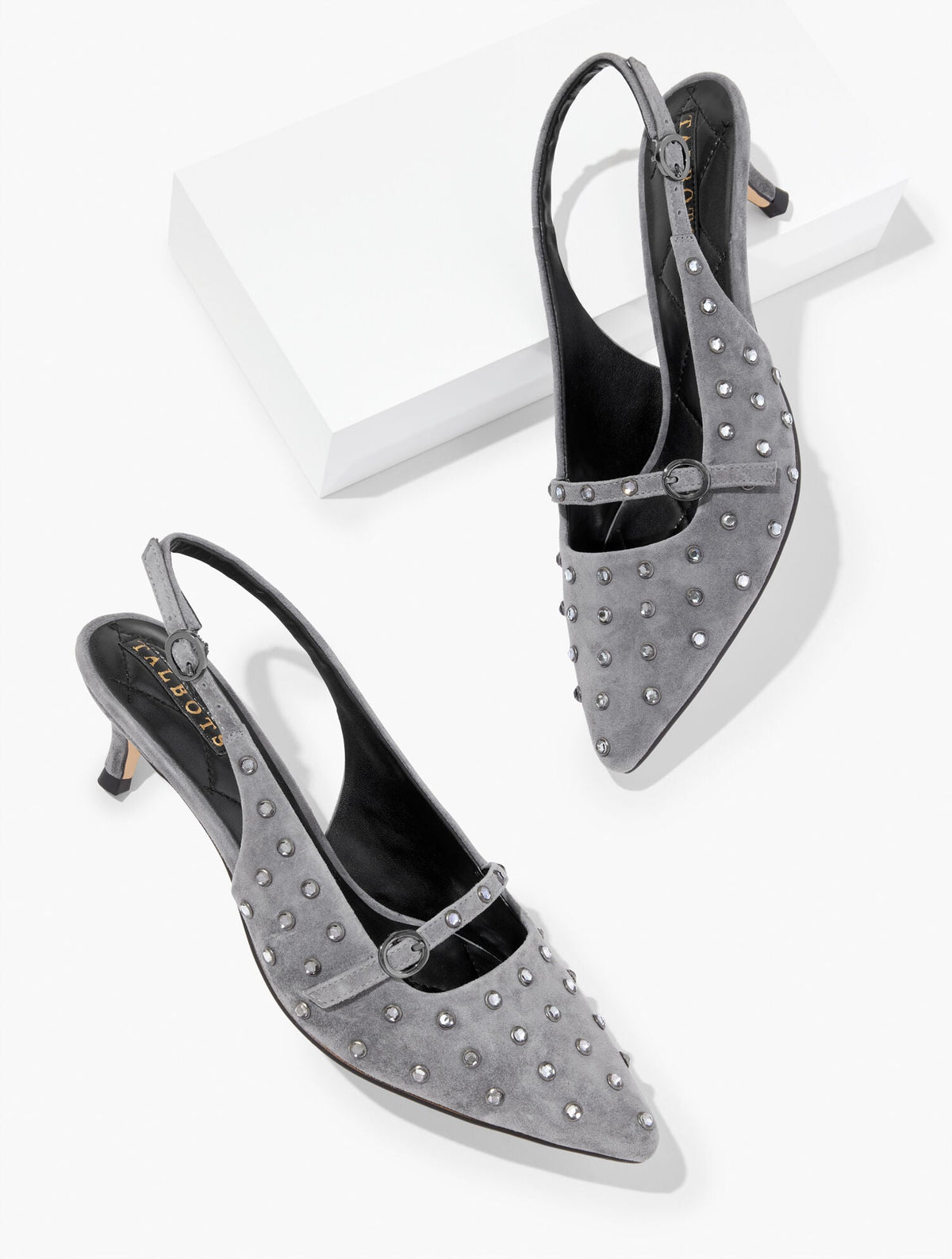 SYLVIE STUDDED SLINGBACK SUEDE PUMPS | Talbots