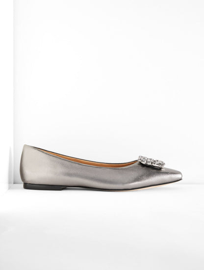 WHITLEY CRYSTAL METALLIC LEATHER FLAT | Talbots