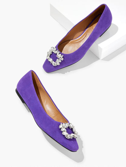 WHITLEY CRYSTAL SUEDE FLAT | Talbots