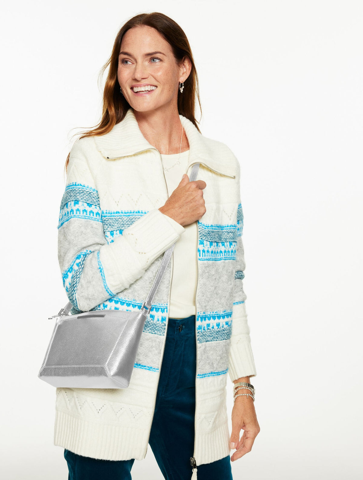 DARCY METALLIC PEBBLE LEATHER CROSSBODY BAG - METALLIC | Talbots