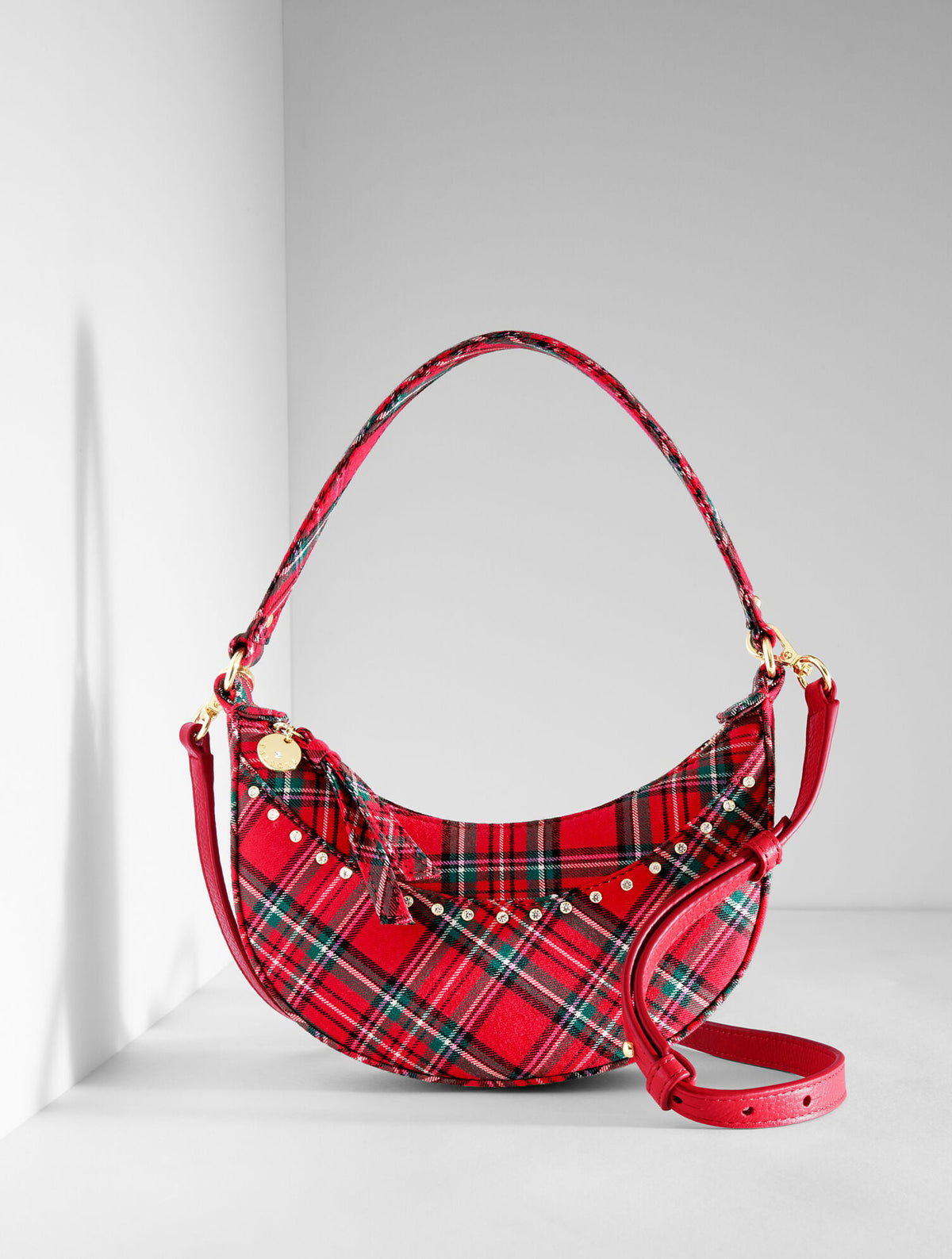 CIDER PLAID CRESCENT BAG | Talbots