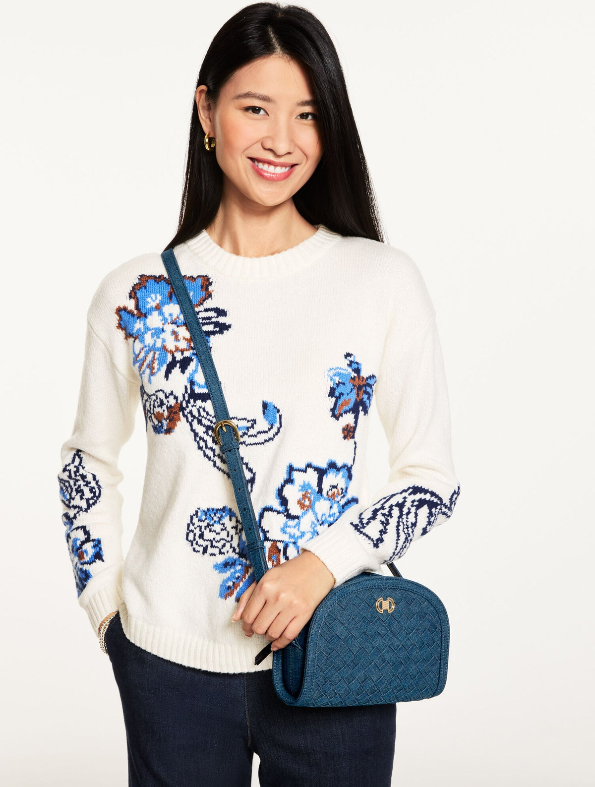 RORY WOVEN DENIM CROSSBODY BAG | Talbots