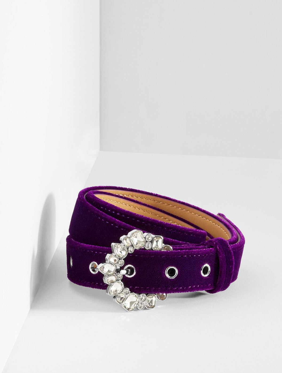 EMBELLISHED CRESCENT BUCKLE BELT | Talbots