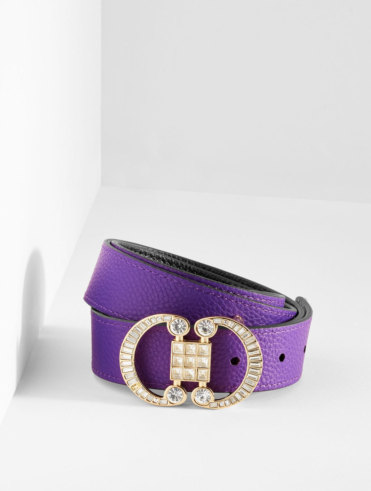 REVERSIBLE CRYSTAL PEBBLE LEATHER BELT | Talbots