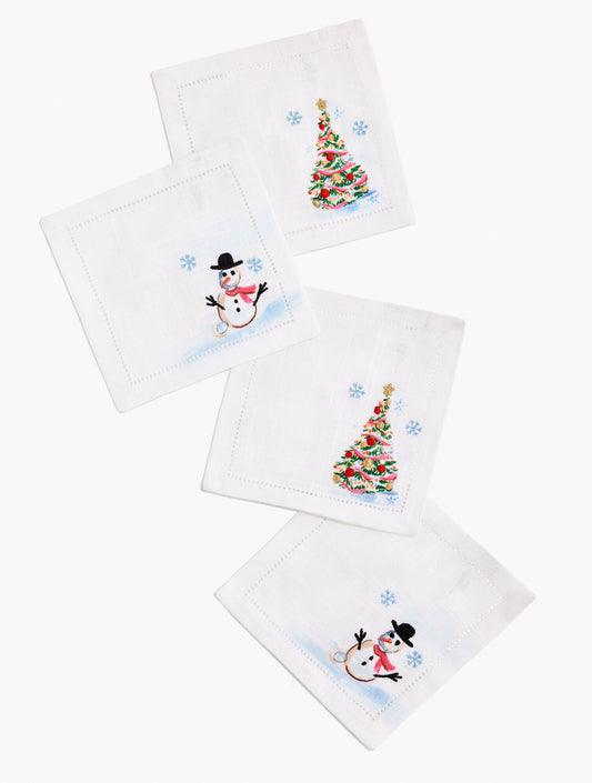 WINTER VILLAGE COCKTAIL NAPKIN SET OF 4 | Talbots