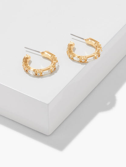 BAGUETTE HOOP EARRINGS | Talbots