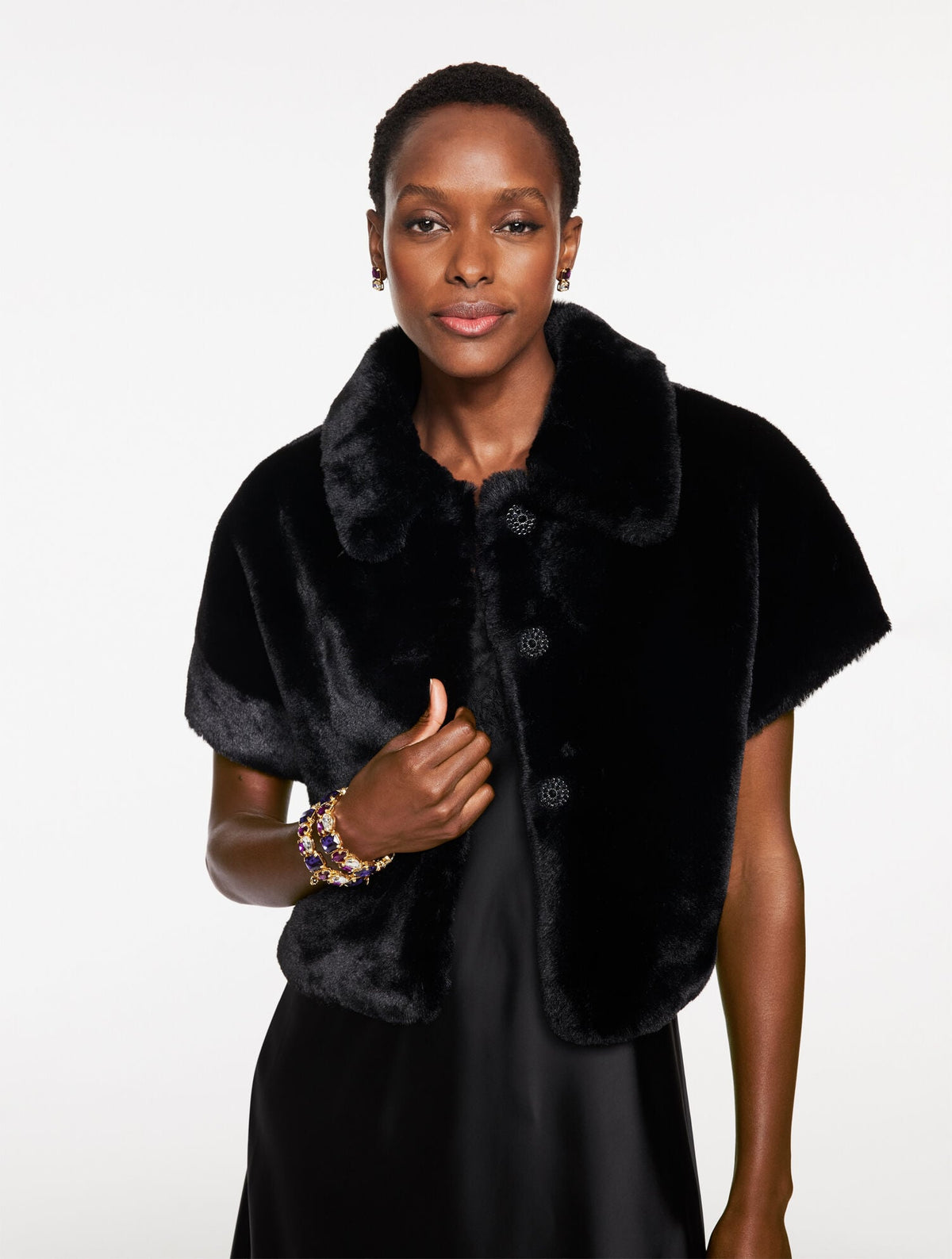 FAUX FUR CAPELET | Talbots