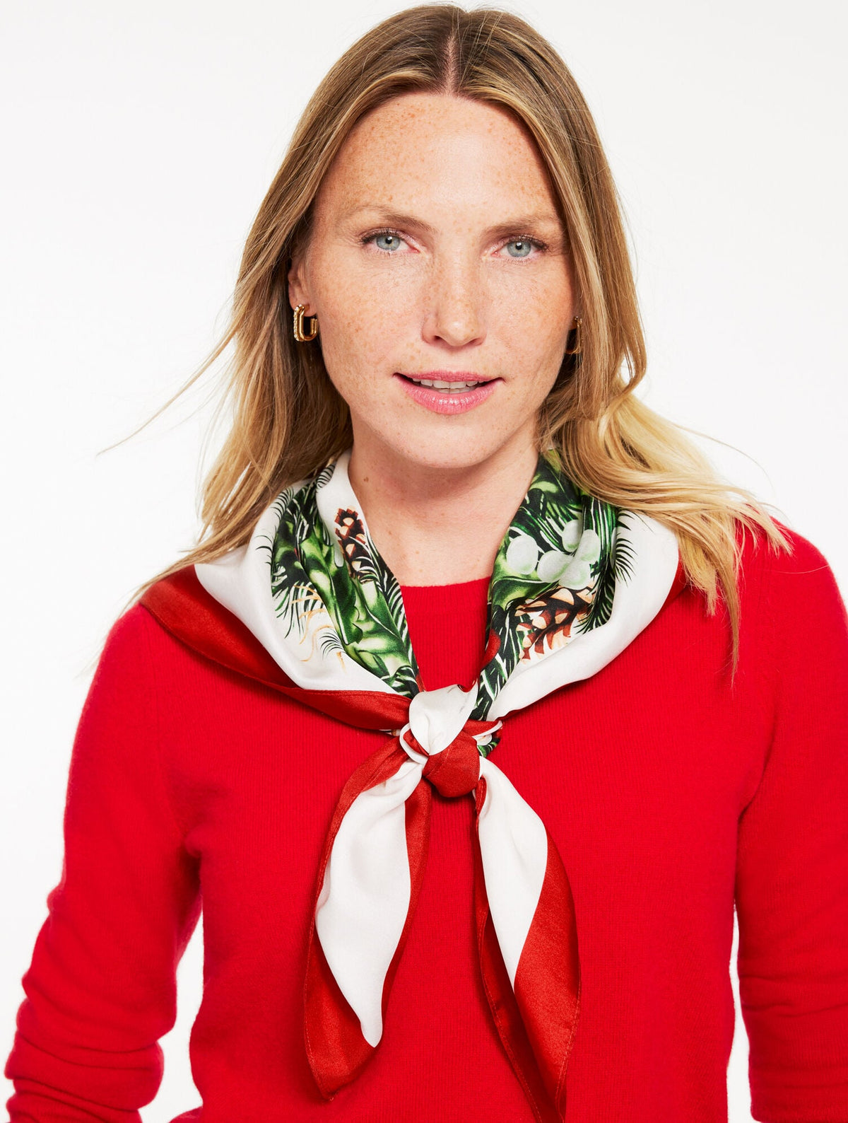 CHRISTMAS WREATH SILK SQUARE SCARF | Talbots