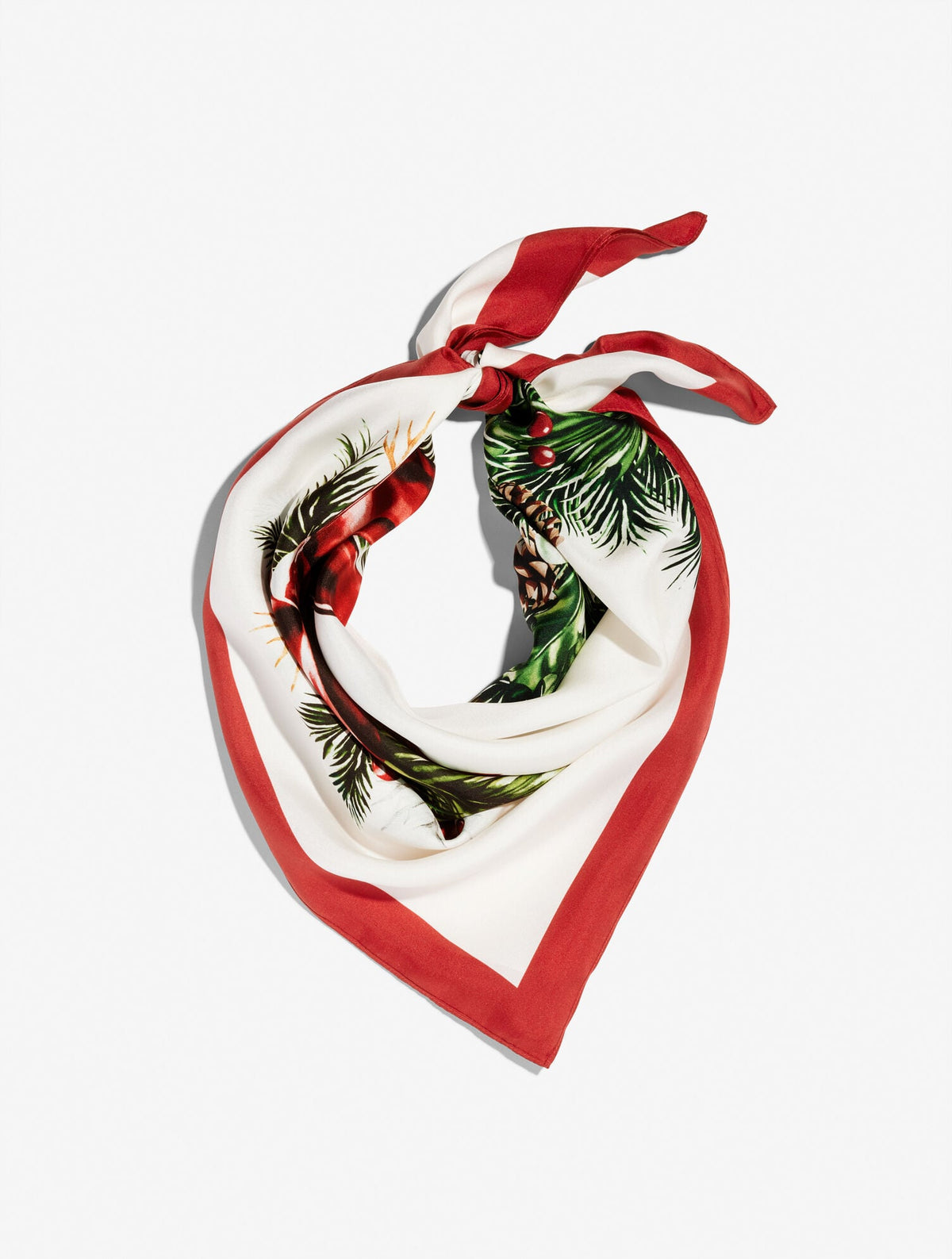 CHRISTMAS WREATH SILK SQUARE SCARF | Talbots