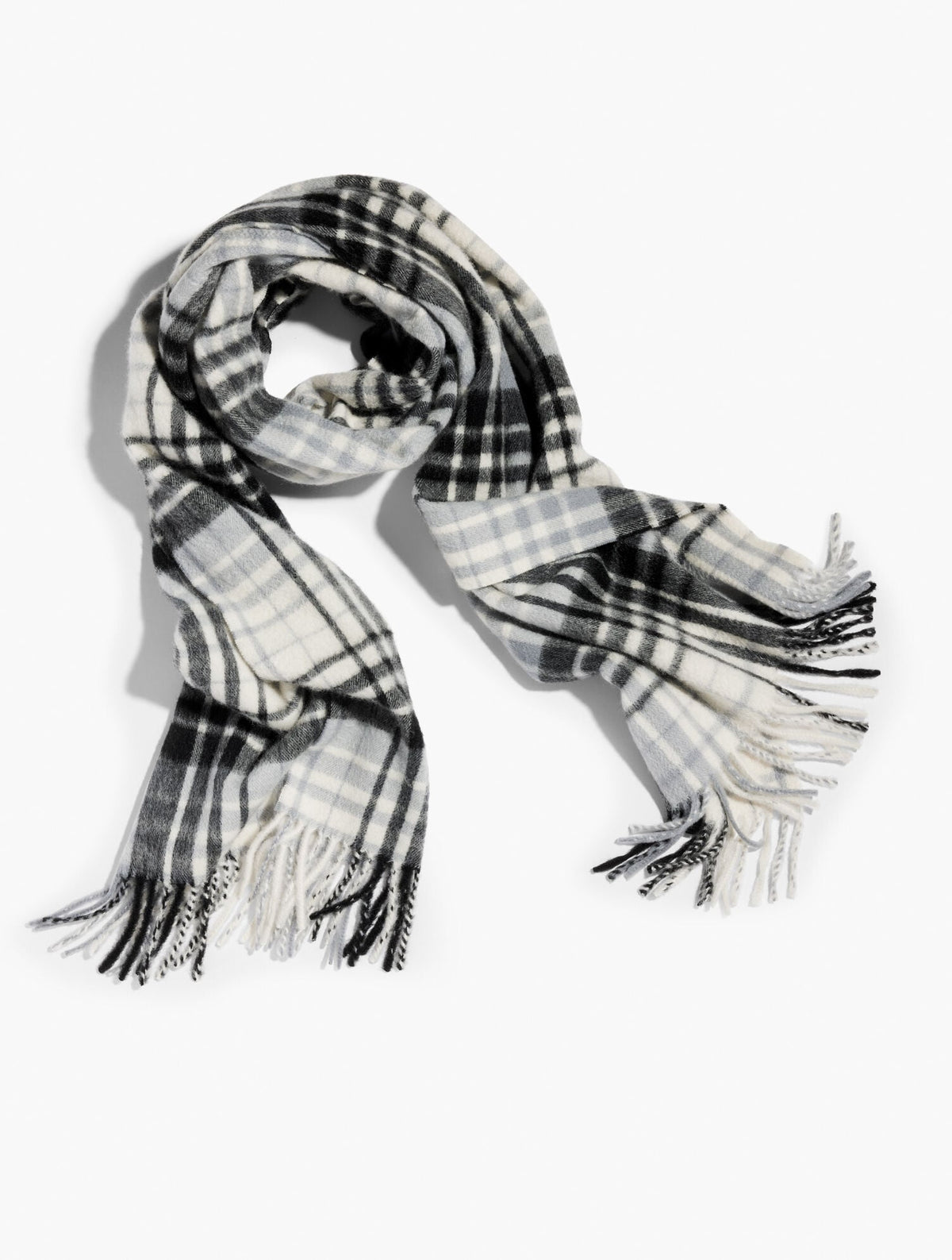 CASHMERE WATERWEAVE SCARF - SERENE PLAID | Talbots