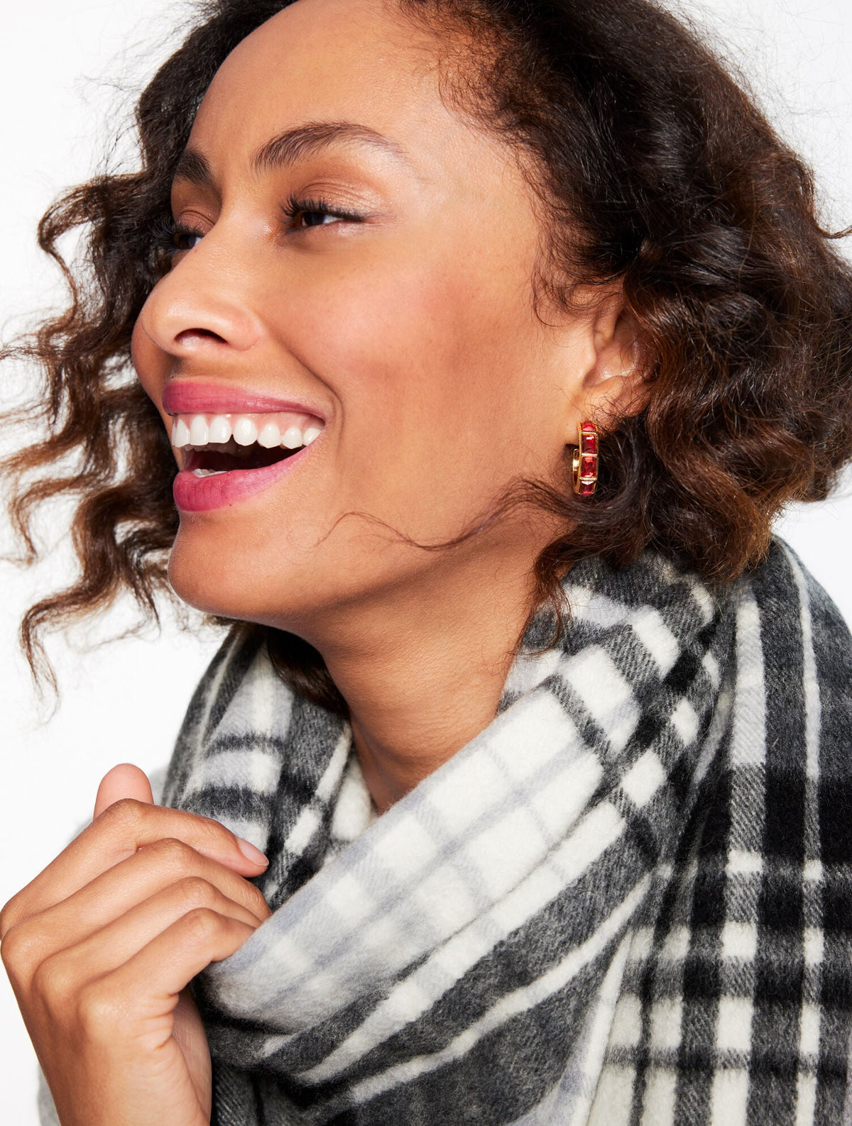 CASHMERE WATERWEAVE SCARF - SERENE PLAID | Talbots