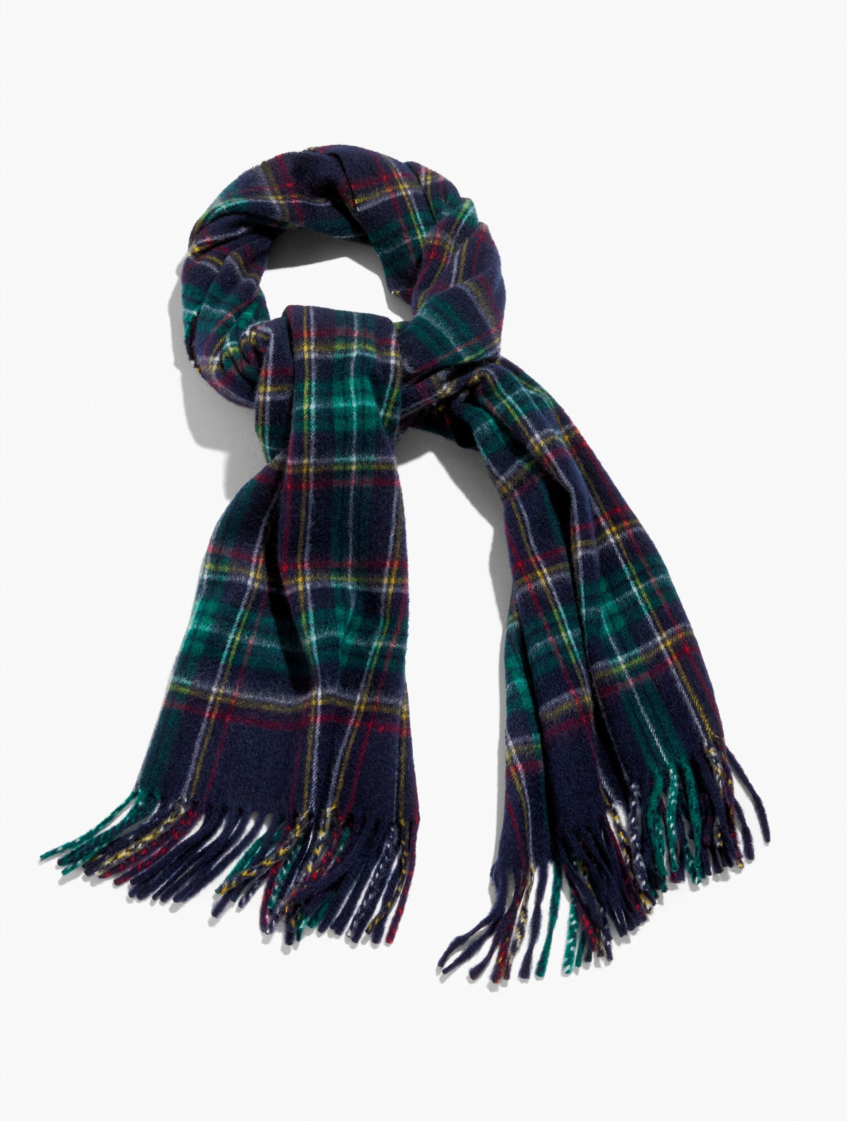CASHMERE WATERWEAVE SCARF - MIDNIGHT PLAID | Talbots
