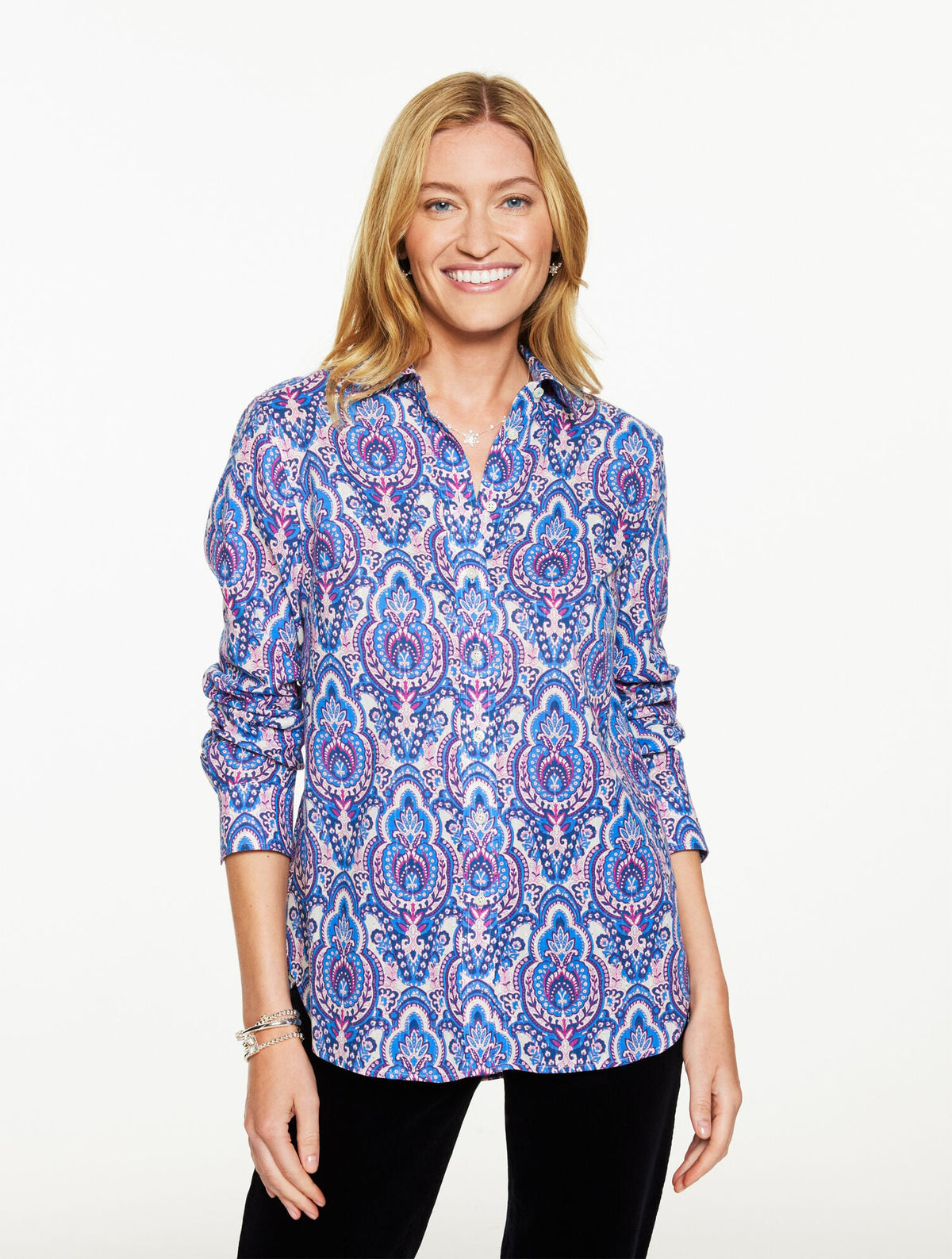 METALLIC MODERN CLASSIC SHIRT - JOYFUL DAMASK | Talbots
