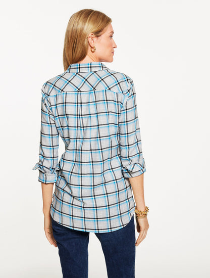 FLANNEL MODERN CLASSIC SHIRT - MERRY PLAID | Talbots