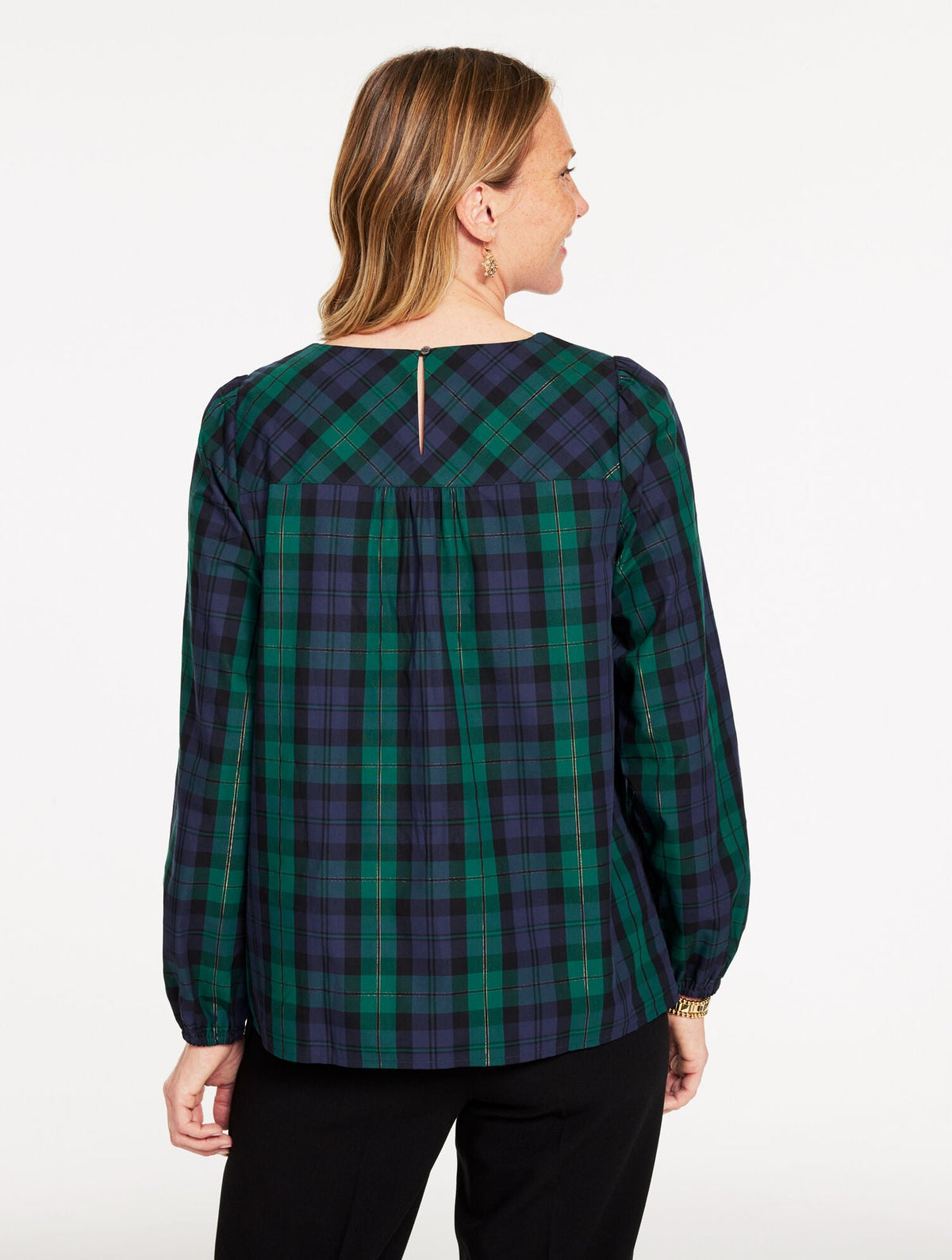 METALLIC BOW TOP - MERRIMENT TARTAN | Talbots