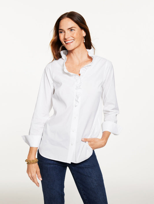 RUFFLE NON-IRON SHIRT | Talbots