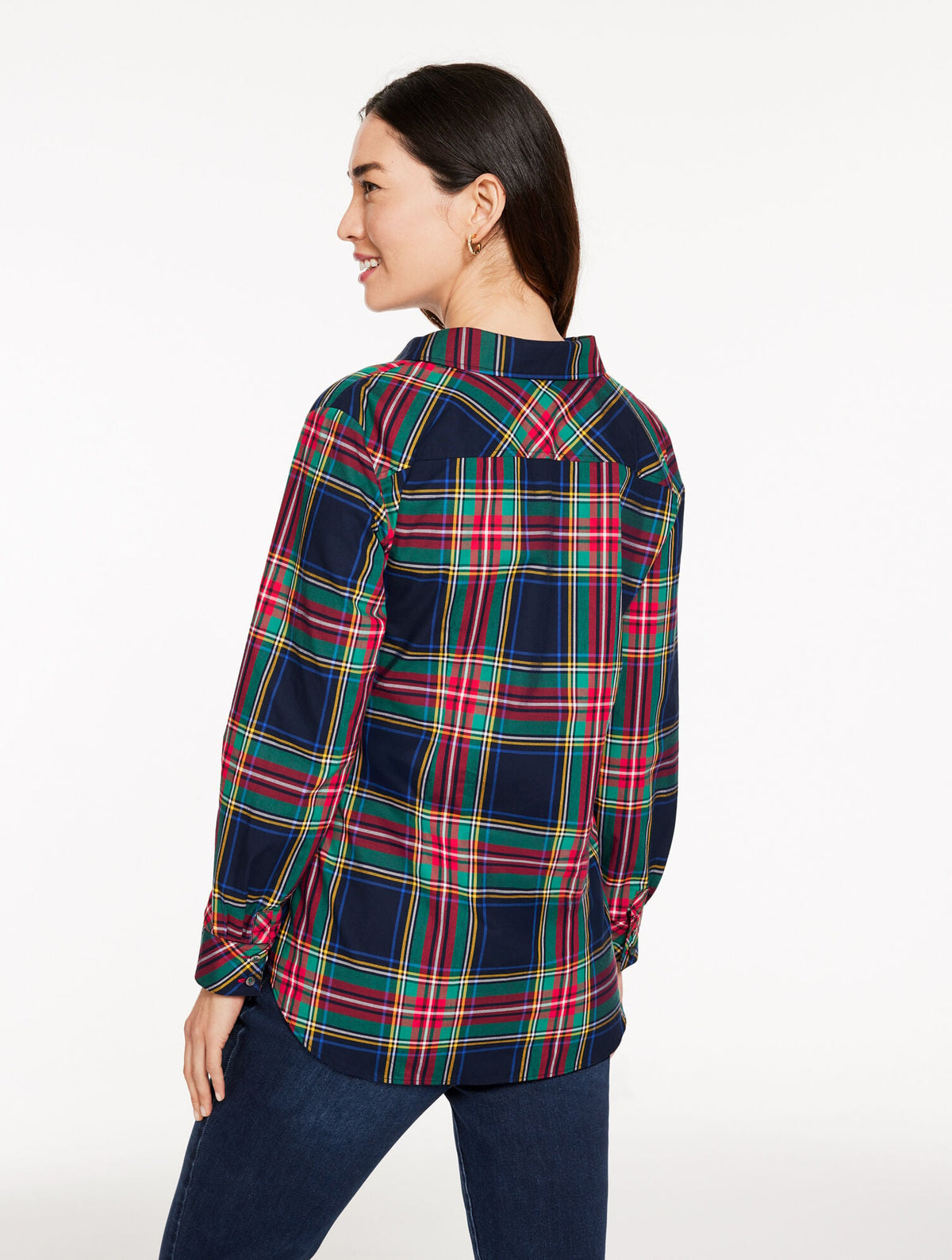 TIE FRONT POPLIN SHIRT - JOLLY TARTAN | Talbots