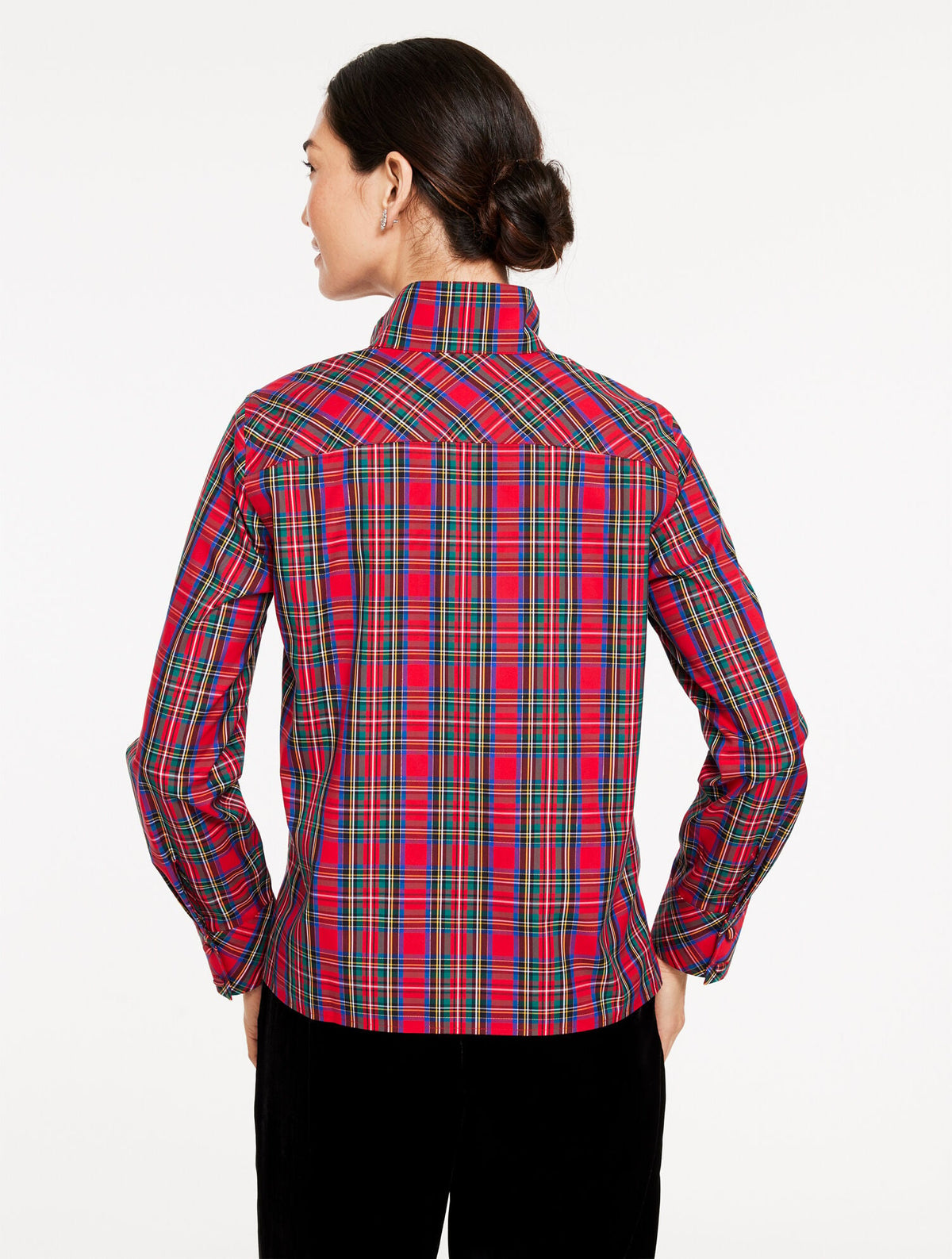 RHINESTONE NON-IRON POPOVER - BLISSFUL PLAID | Talbots