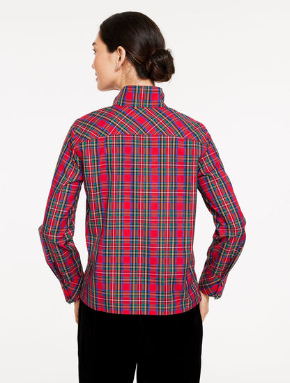 RHINESTONE NON-IRON POPOVER - BLISSFUL PLAID | Talbots