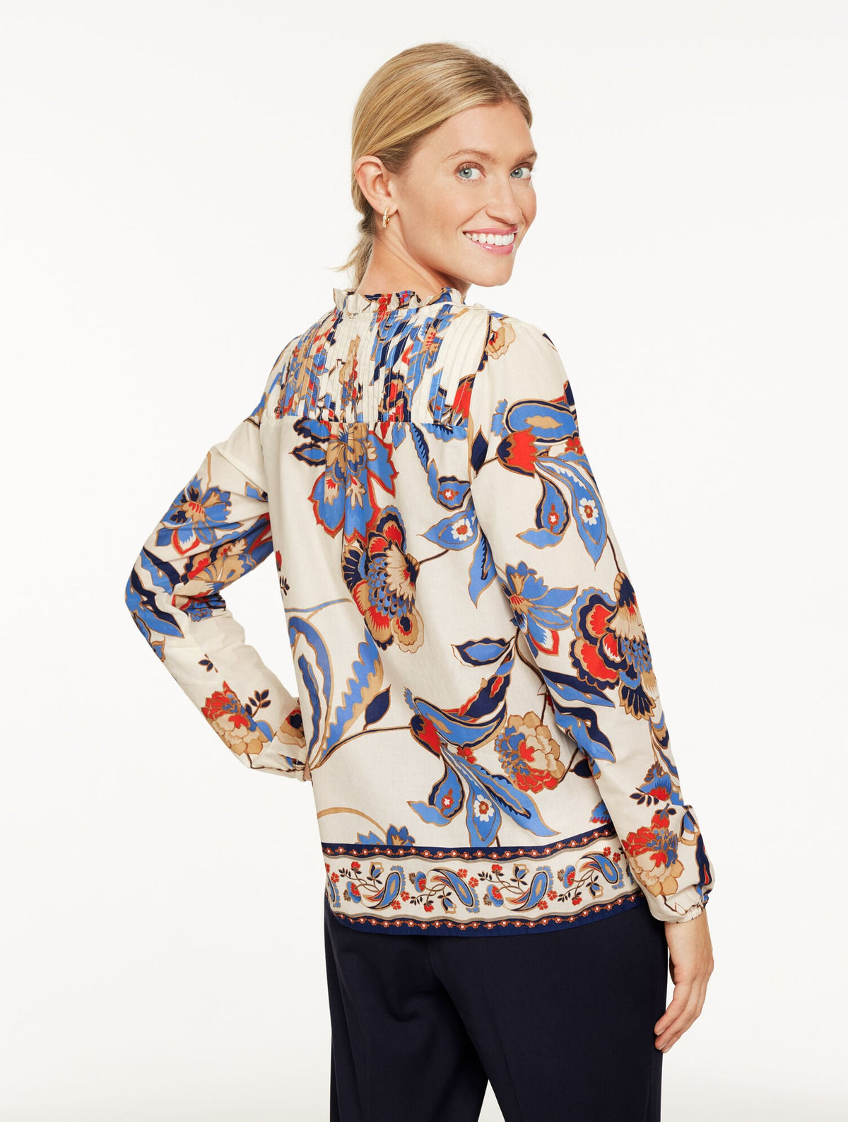 PINTUCK TOP - JACOBEAN FANTASIA | Talbots