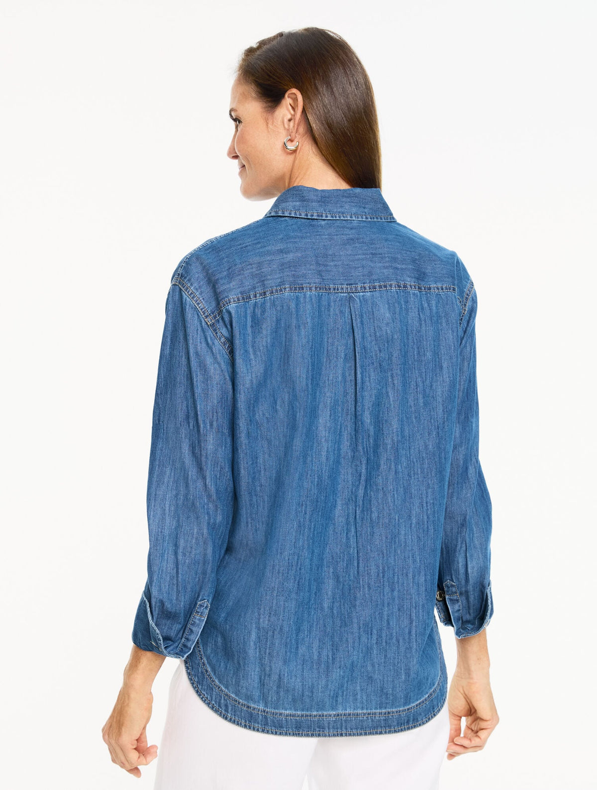 DENIM BOYFRIEND POPOVER- EDEN BLUE WASH | Talbots