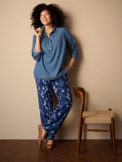 DENIM BOYFRIEND POPOVER- EDEN BLUE WASH | Talbots
