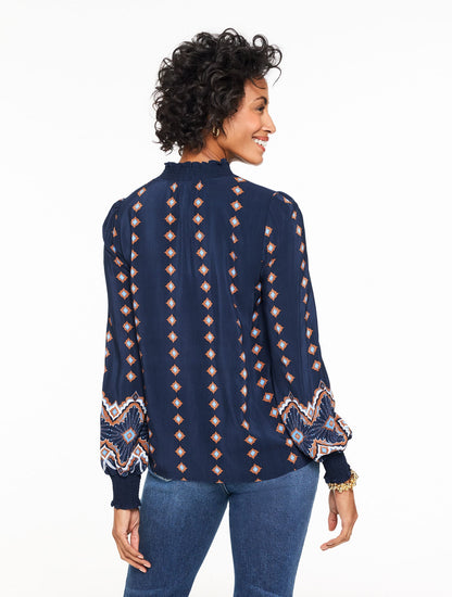 RUFFLE TOP - SCALLOP MEDALLION | Talbots
