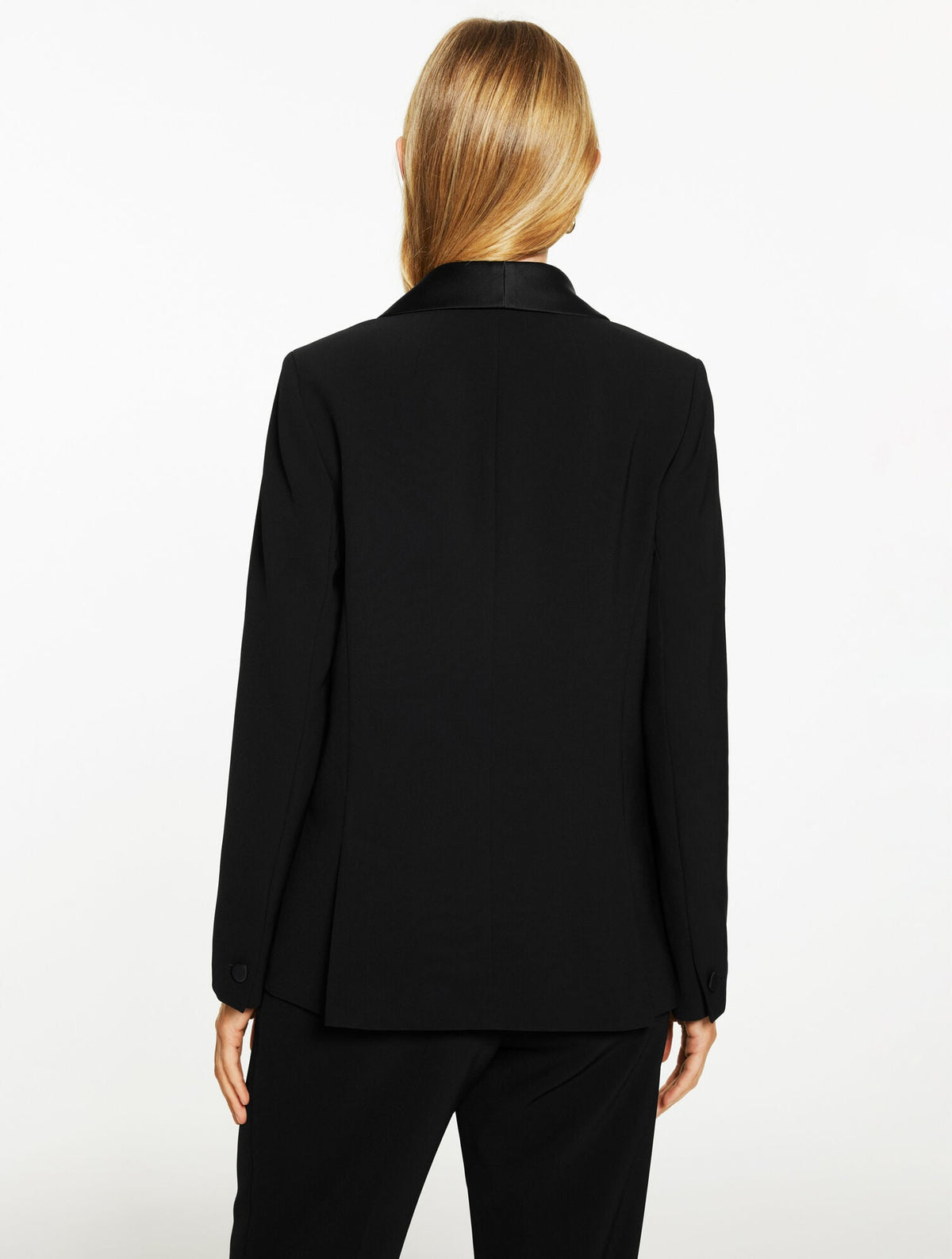 POLISHED CREPE SHAWL COLLAR BLAZER | Talbots