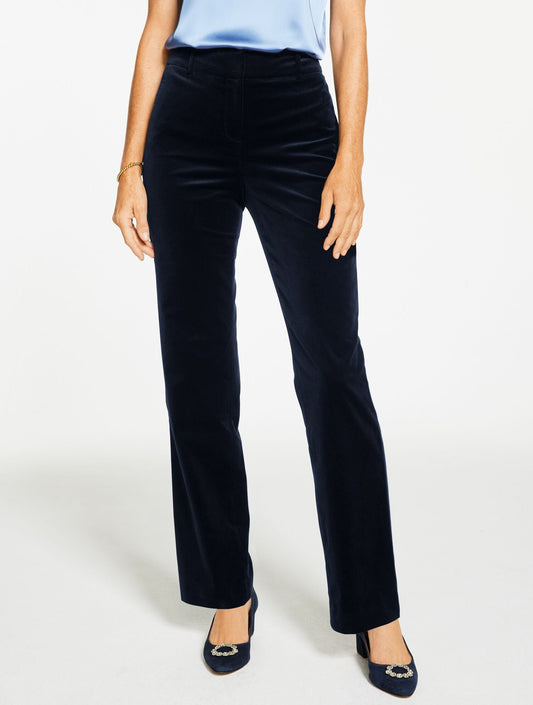STRAIGHT LEG PLUSH VELVETEEN PANTS | Talbots