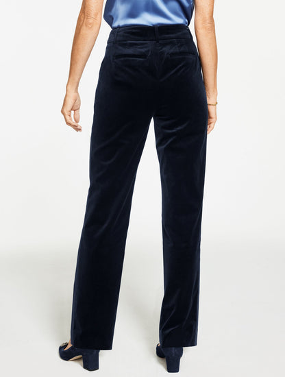 STRAIGHT LEG PLUSH VELVETEEN PANTS | Talbots
