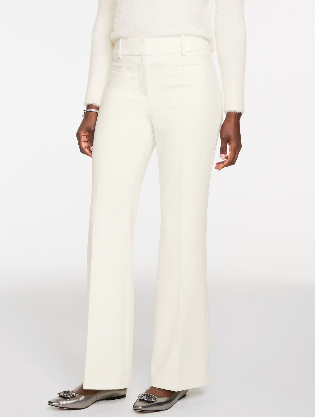 FLARE LEG TAILORED STRETCH PANTS | Talbots