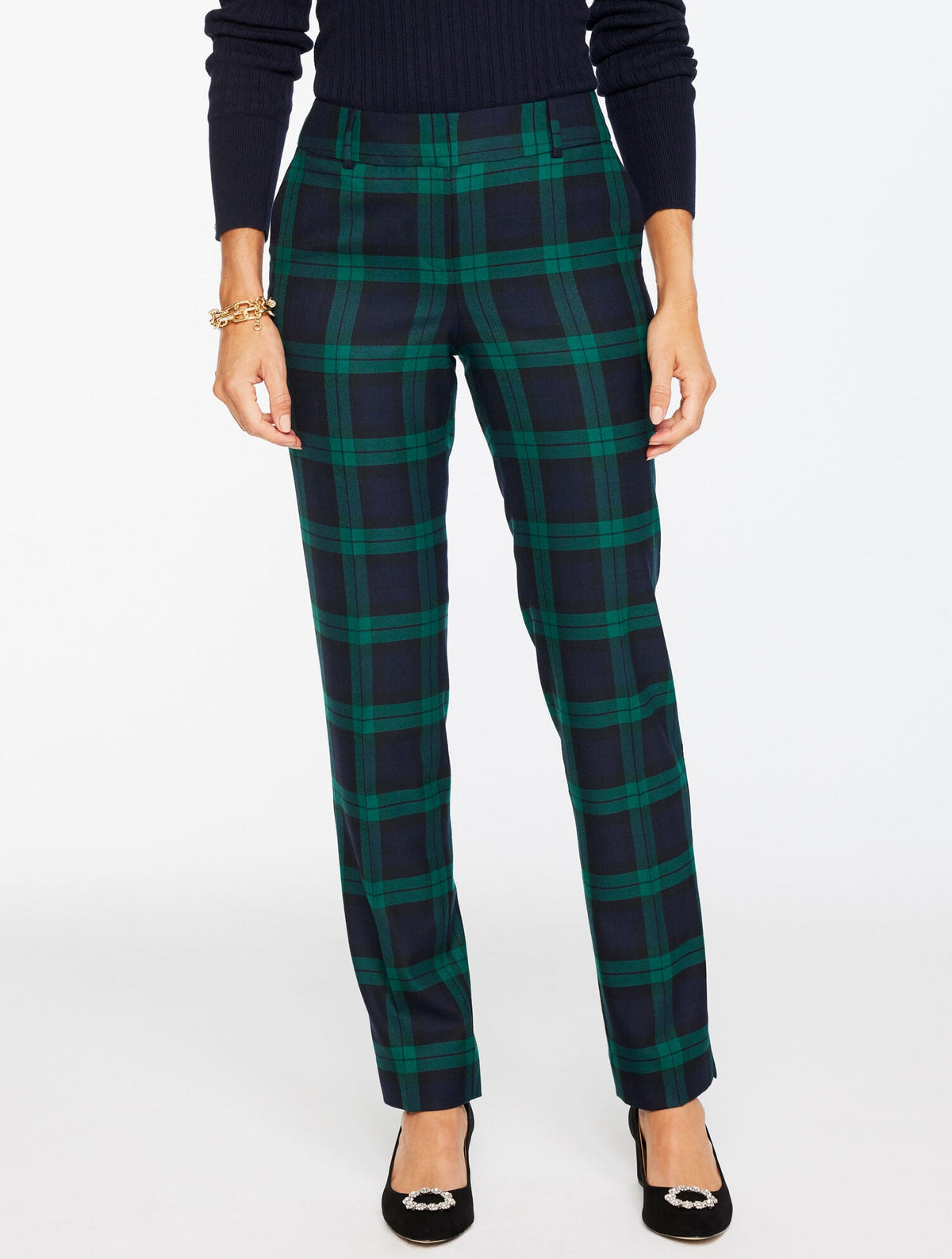 TALBOTS HAMPSHIRE STRAIGHT ANKLE PANTS - DASHING TARTAN | Talbots